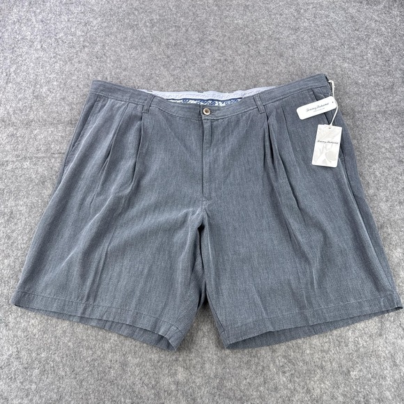 Tommy Bahama Other - Tommy Bahama Shorts Mens 48 Ink Blue Havana Herringbone 2 Pleat Silk Blend